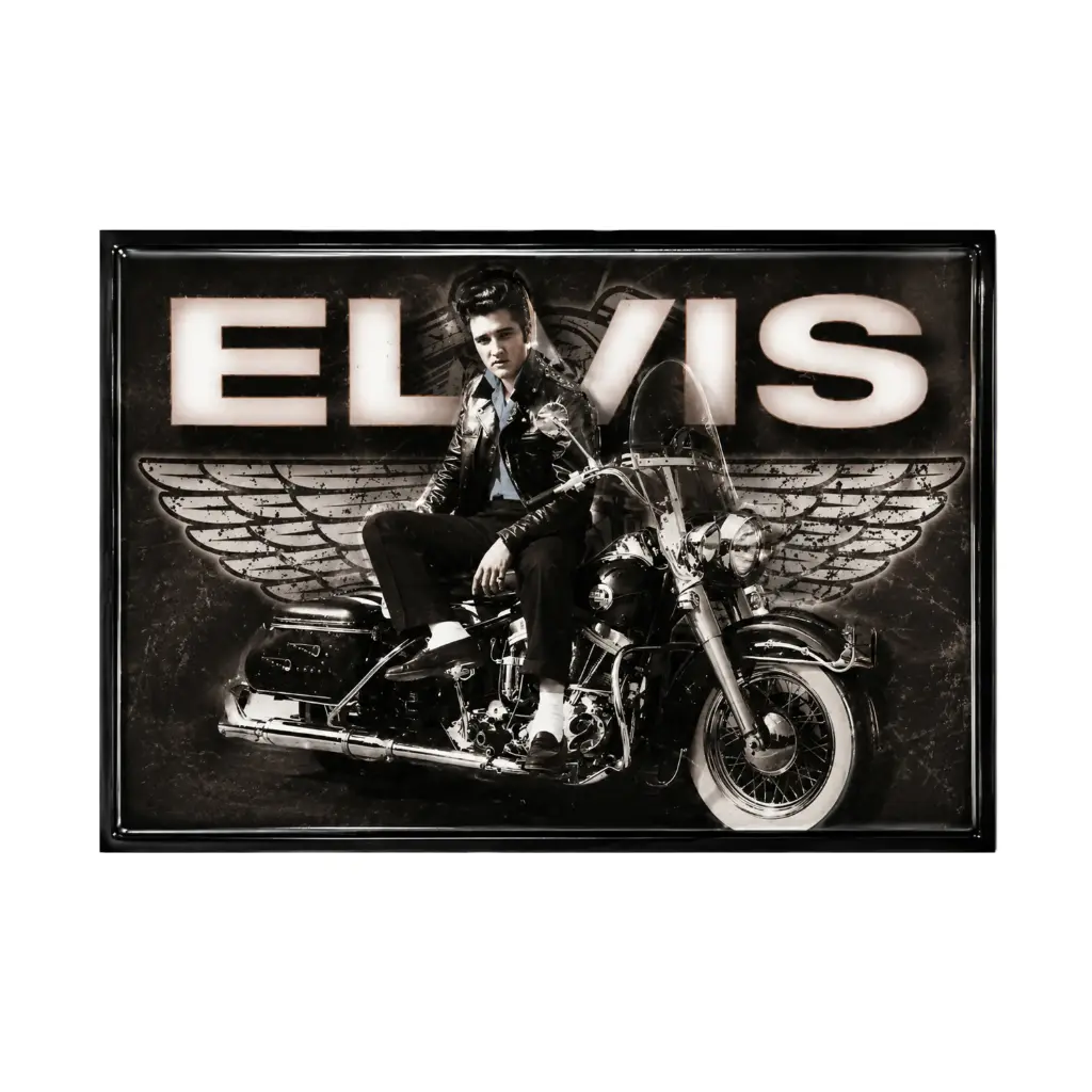 Elvis Magnet - Motorcycle With Wings 3D Laser