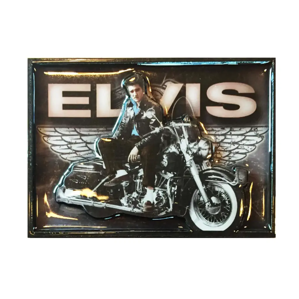 Elvis Magnet - Motorcycle With Wings 3D Laser