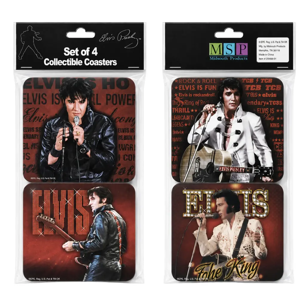[E8639] Elvis Coasters - Red '68 Name