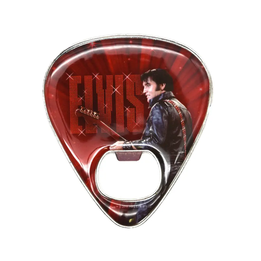 [E8641] Elvis Bottle Opener And Magnet - Guitar Pick '68 Name