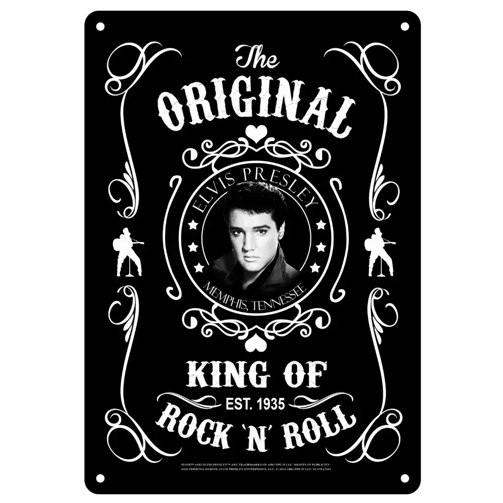 [E8665] Elvis Sign - Blk & Wht Est