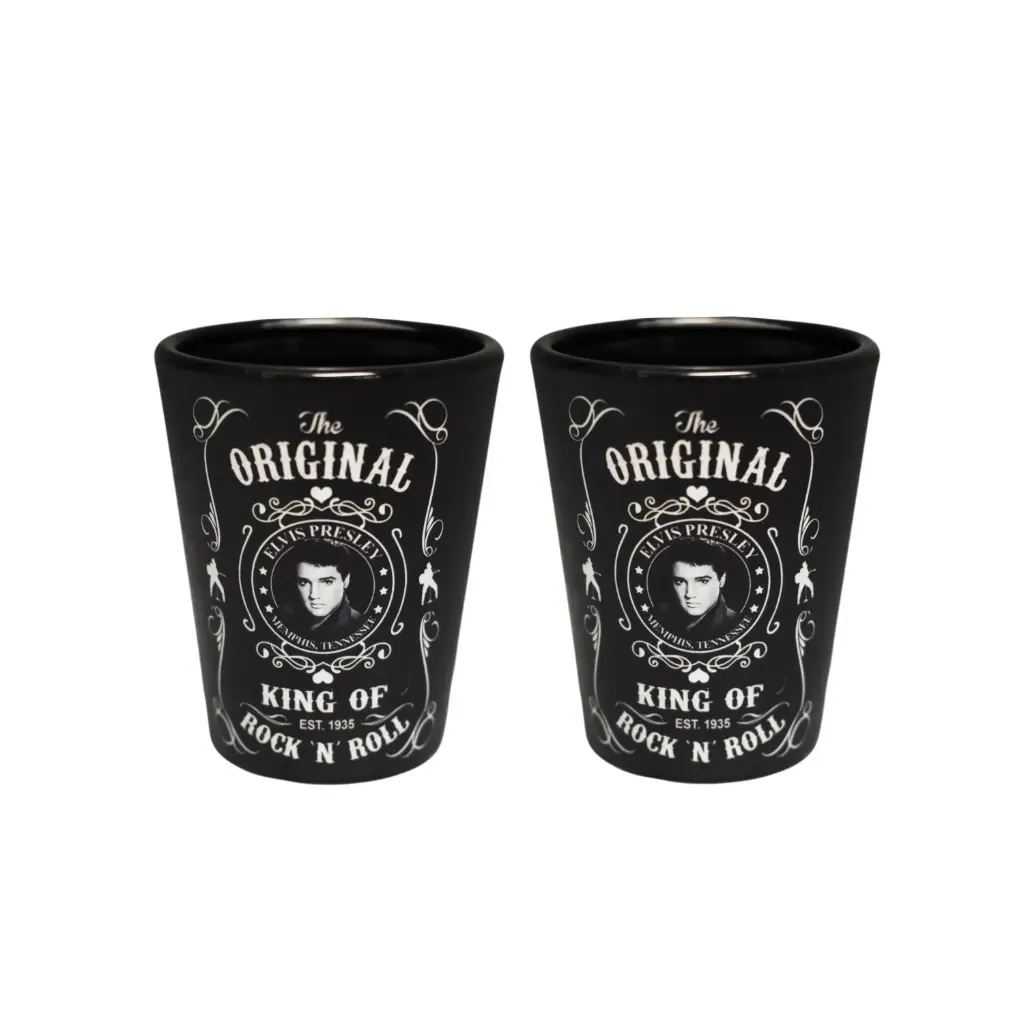 Elvis Shot Glass - Blk & Wht Est.