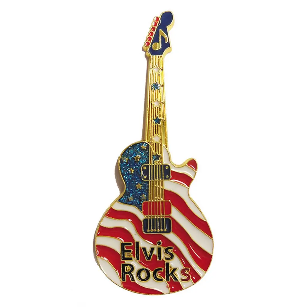 Elvis Magnet - Guitar Flag Rocks