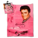 Elvis Throw Blanket - Pink With Guitars