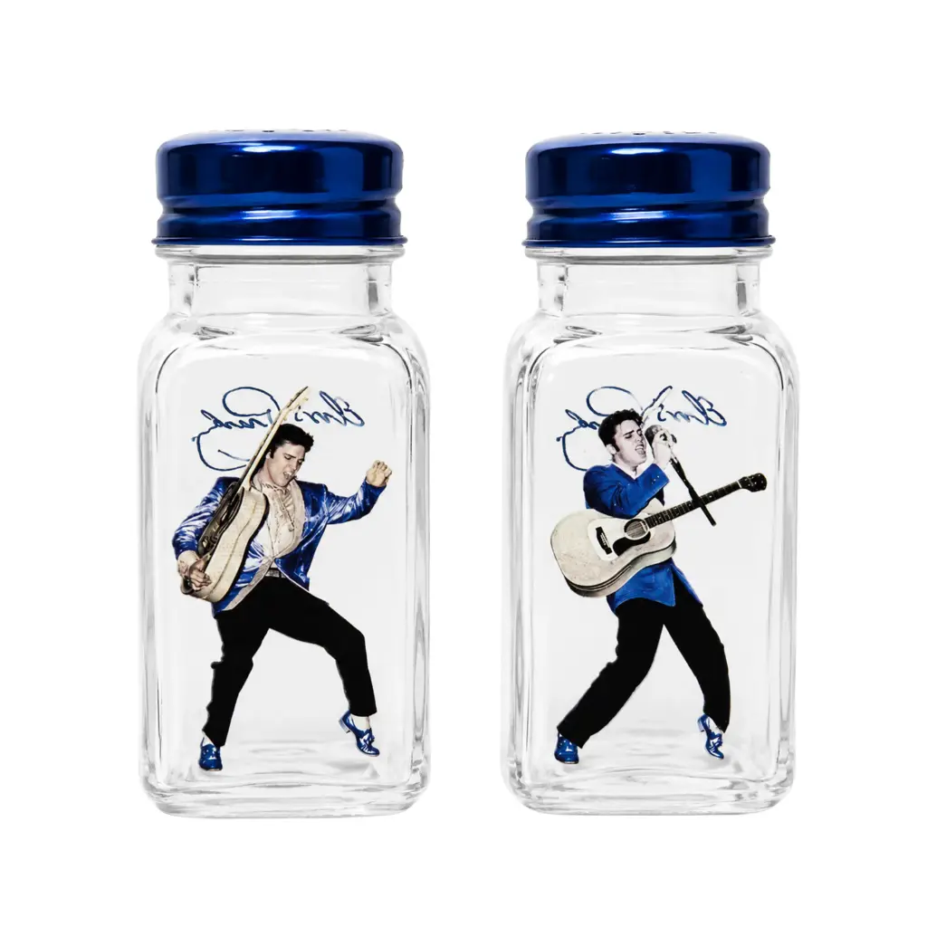 [E8729] Elvis Salt & Pepper Shakers - Blue Suede Shoes