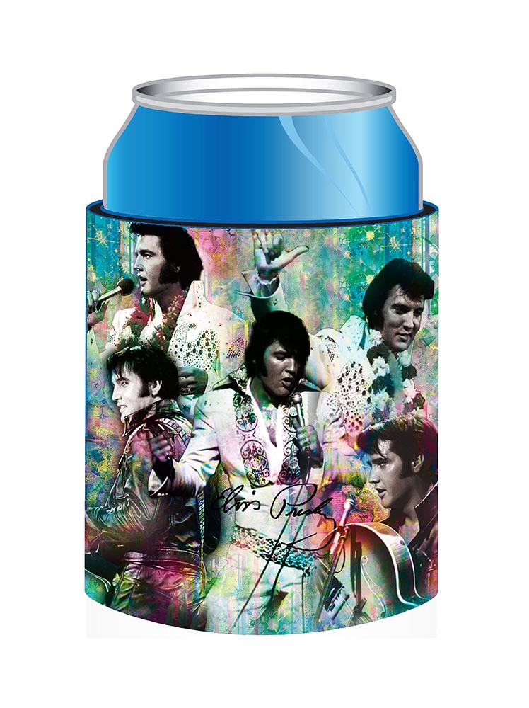 Elvis Huggie/Koozie - Colorful Collage