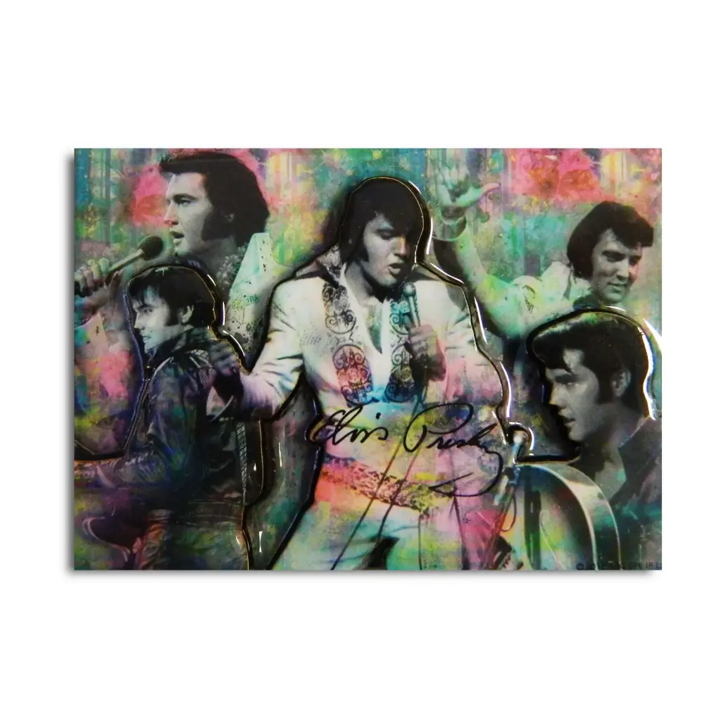 Elvis Magnet - Colorful Collage 3D