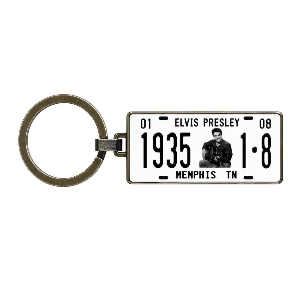 [E8811] Elvis Keychain - License Plate 1935