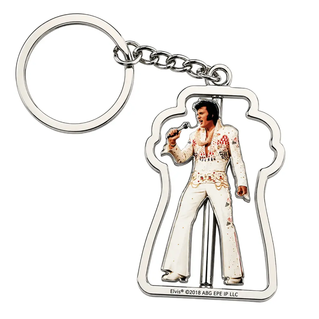 [E8824] Elvis Keychain - Spinner White Jumpsuit