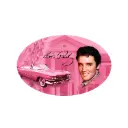 Elvis Sticker - Pink With Guitars