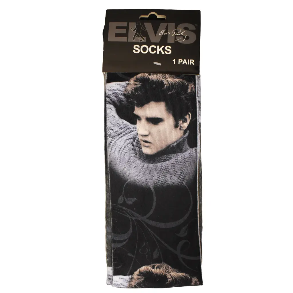 [E8843] Elvis Socks - Blue Sweater