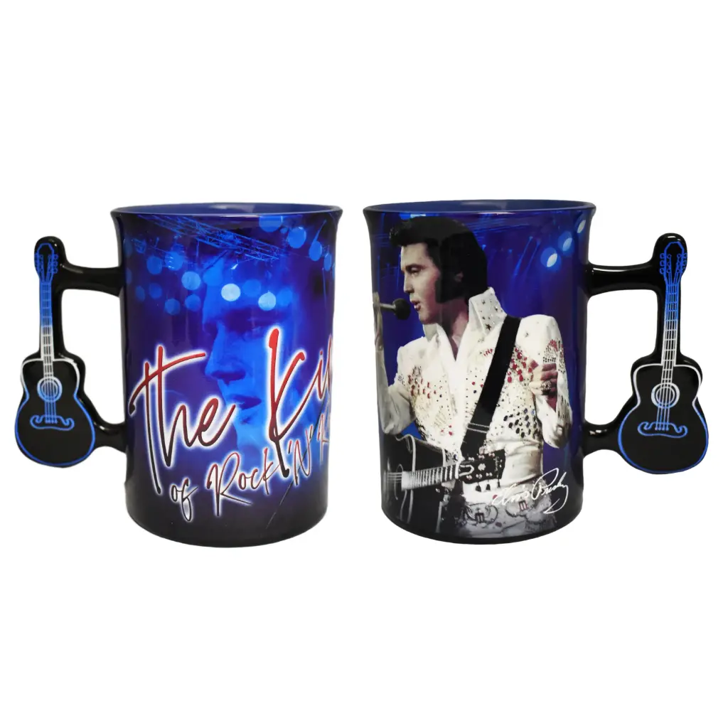 [E8864] Elvis Mug - The King Blue w/Guitar Handle