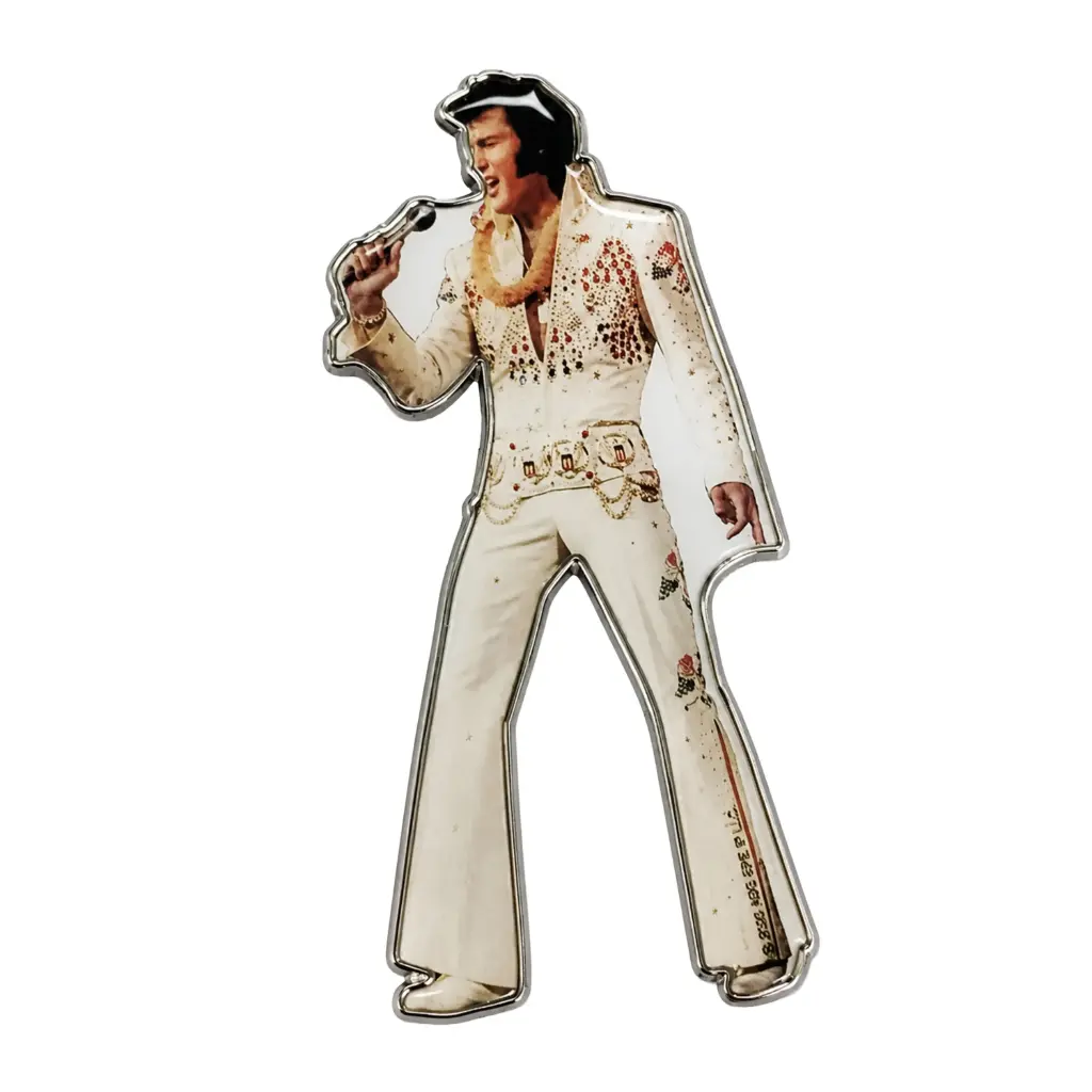 [E8872] Elvis Magnet - Diecut Metal White