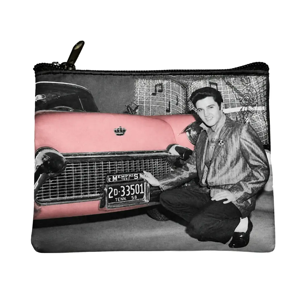 [E8885] Elvis Keychain/Coin Purse - With Car
