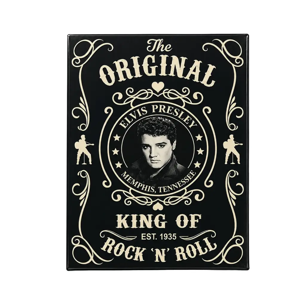 [E8886] Elvis Magnet - Blk & Wht Est.