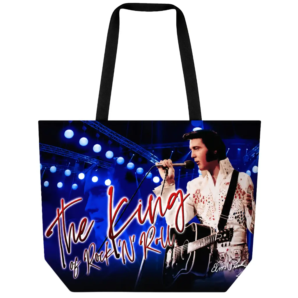 [E8889] Elvis Tote Bag - The King Blue With White Jumpsuit