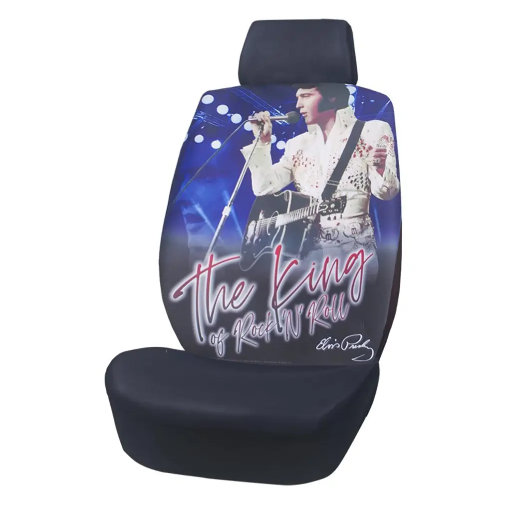Elvis Universal Seat Cover - The King Blue With White Jumpsuit