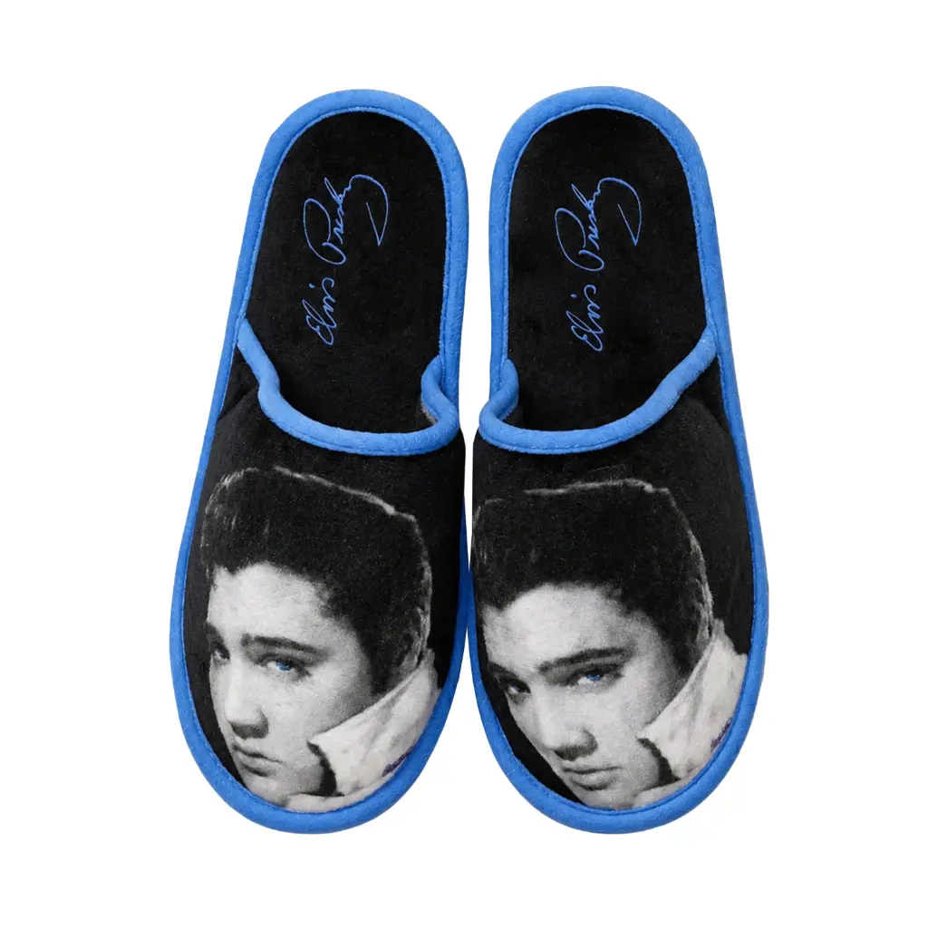 [E8918] Elvis Slippers - Blk & Wht Photo