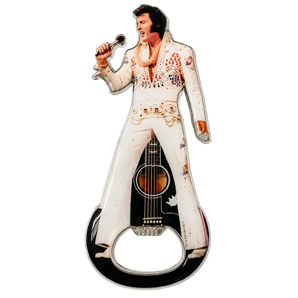 [E8942] Elvis Bottle Opener And Magnet - White Jumpsuit