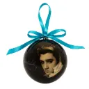 Elvis Ornament - Blk & Wht Ball w/ Box