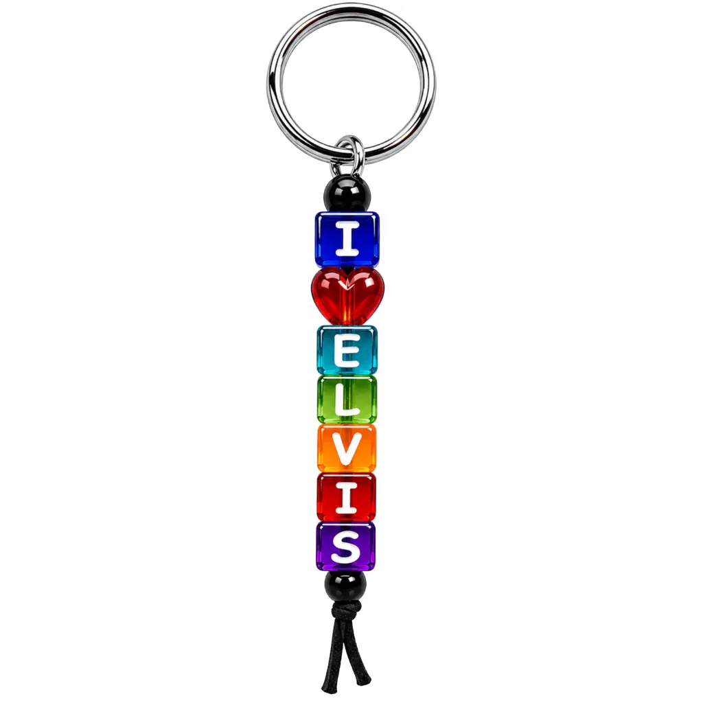 [E8968] Elvis Keychain - Block Dice Small