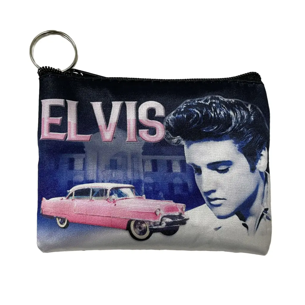 Elvis Key Chain/Coin Purse - Pink Caddy