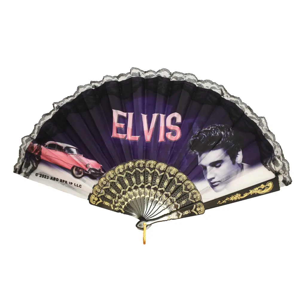 Elvis Hand Fan - Pink Caddy