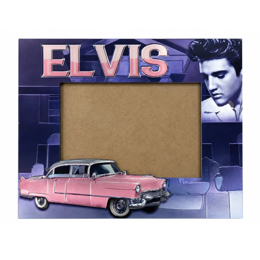 [E9028] Elvis Picture Frame - Pink Caddy - Metallic