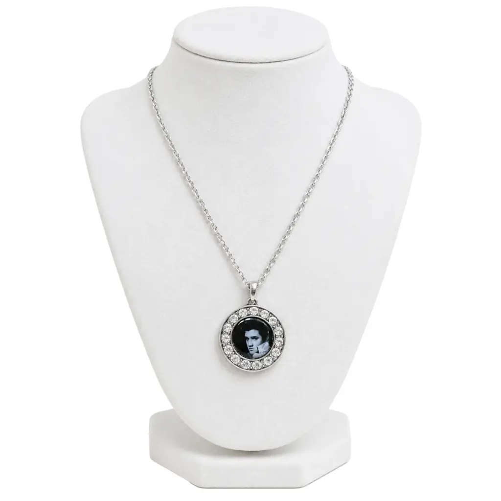 Elvis Necklace - Blk & Wht With Stones