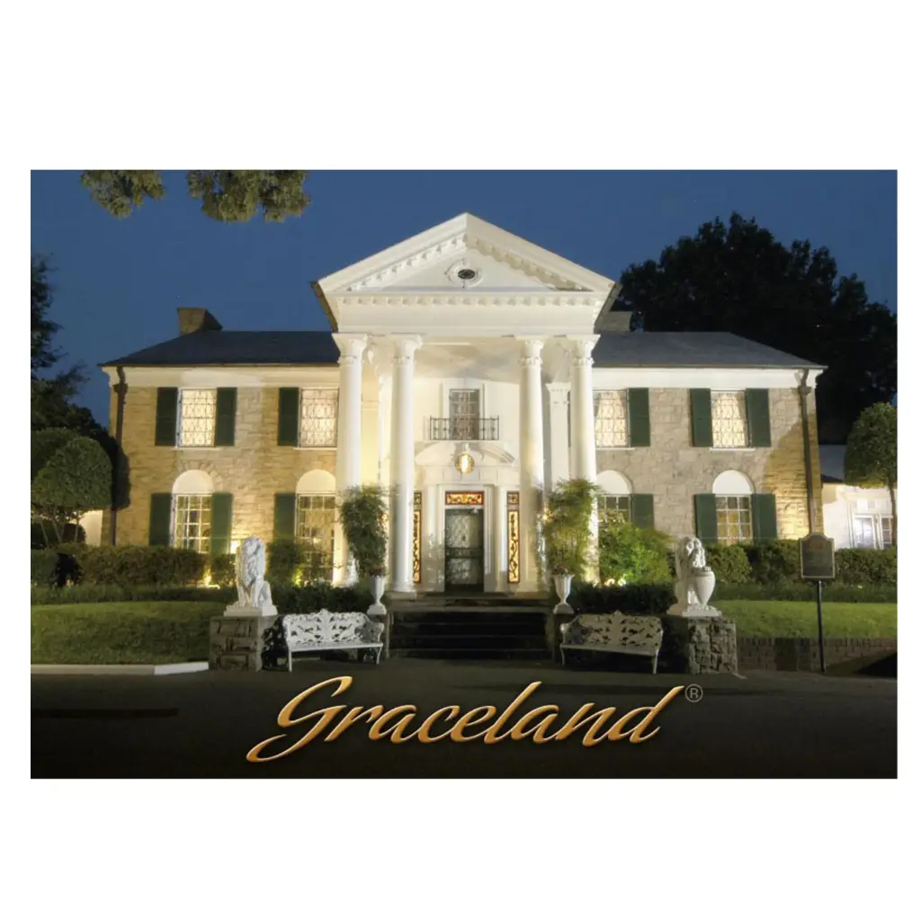 Elvis Postcard - Graceland At Night - Pack of 50