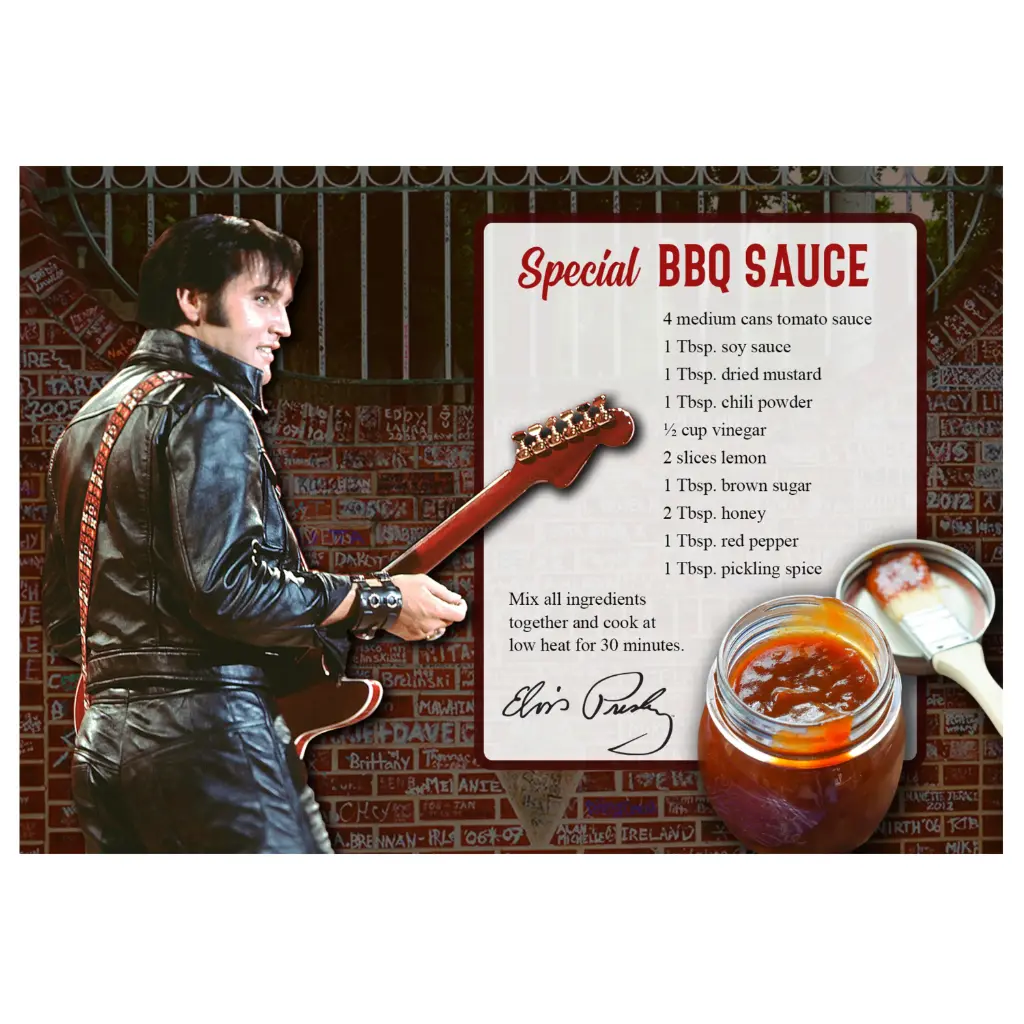 [EMSP9003] Elvis Postcards - Recipe BBQ Sauce - Pack of 50