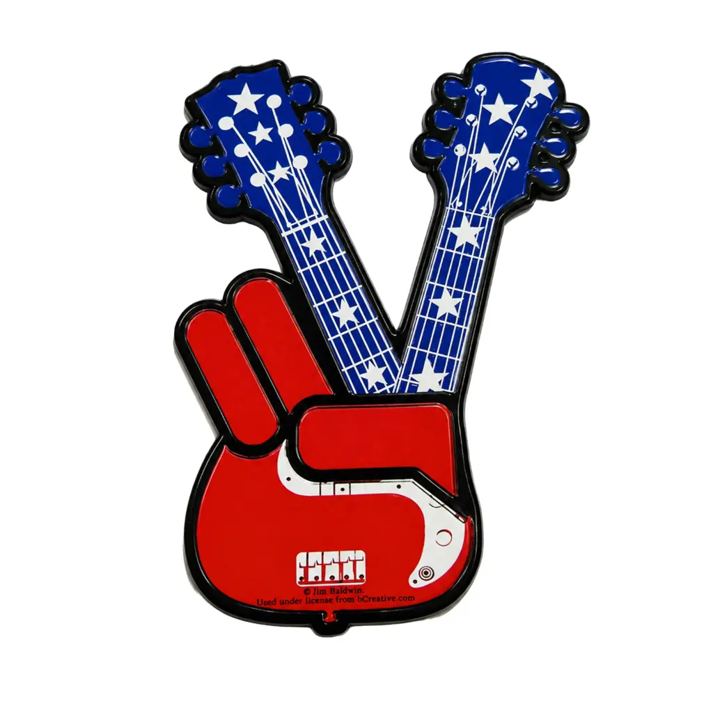 [G5128] Magnet - Music Peace Guitar Diecut