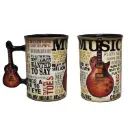 Mug - Music Is Passion Guitar Handle