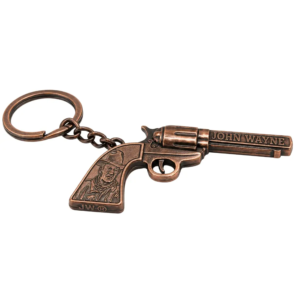 [JW5528] John Wayne Keychain - Copper Pistol