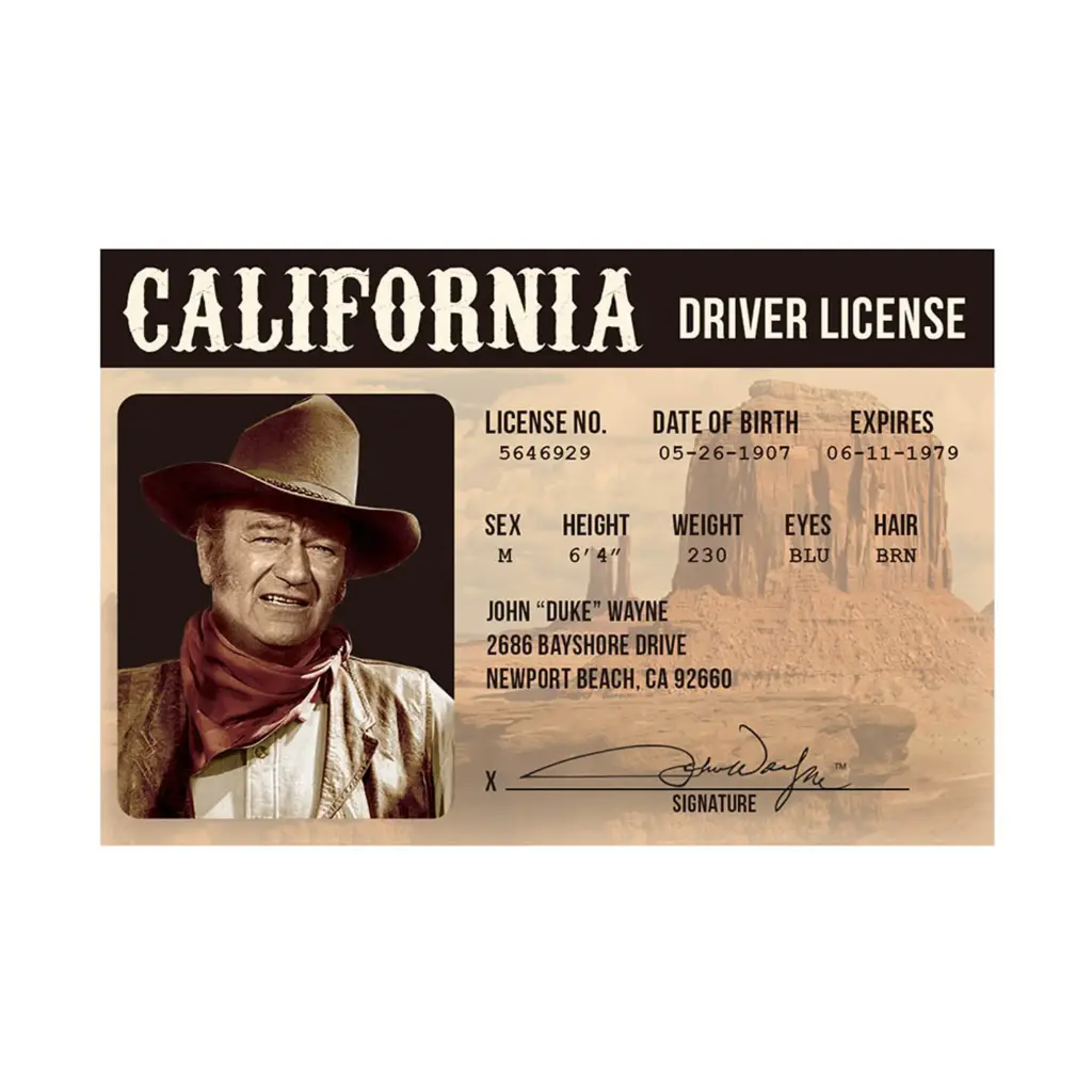 [JW5557] John Wayne - Driver License