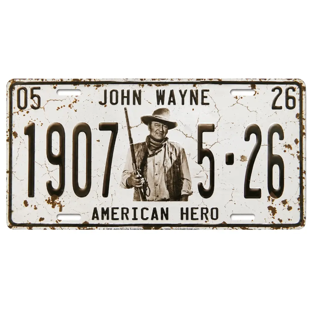 John Wayne License Plate - 1907