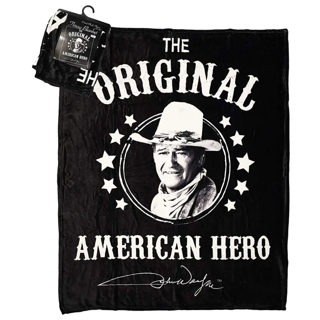 John Wayne Throw Blanket - Blk & Wht Est.