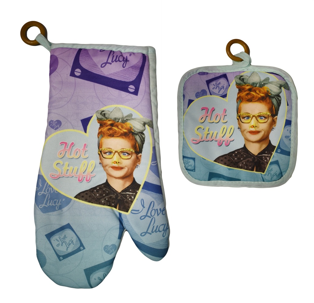 [L6085] Lucy Pot Holder /Oven Mitt - Hot Stuff