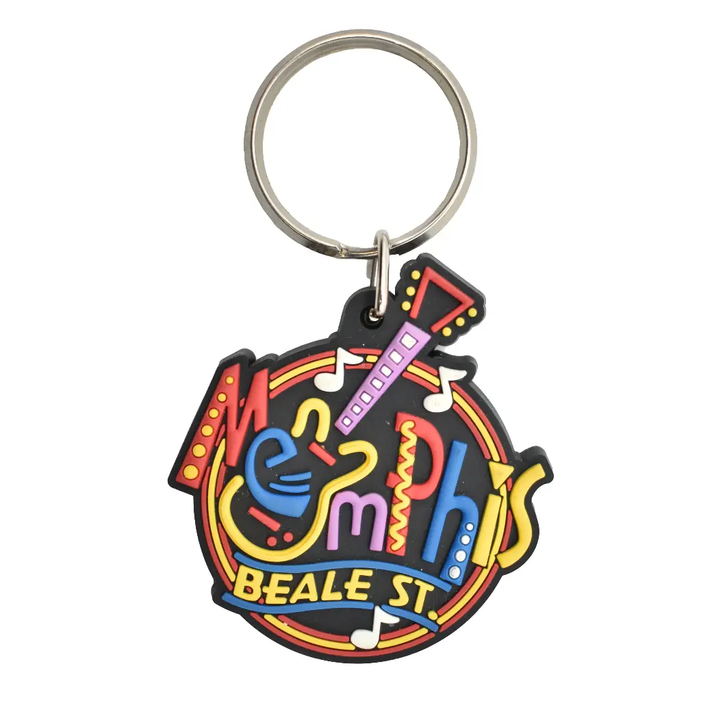Memphis Keychain - Round Neon PVC