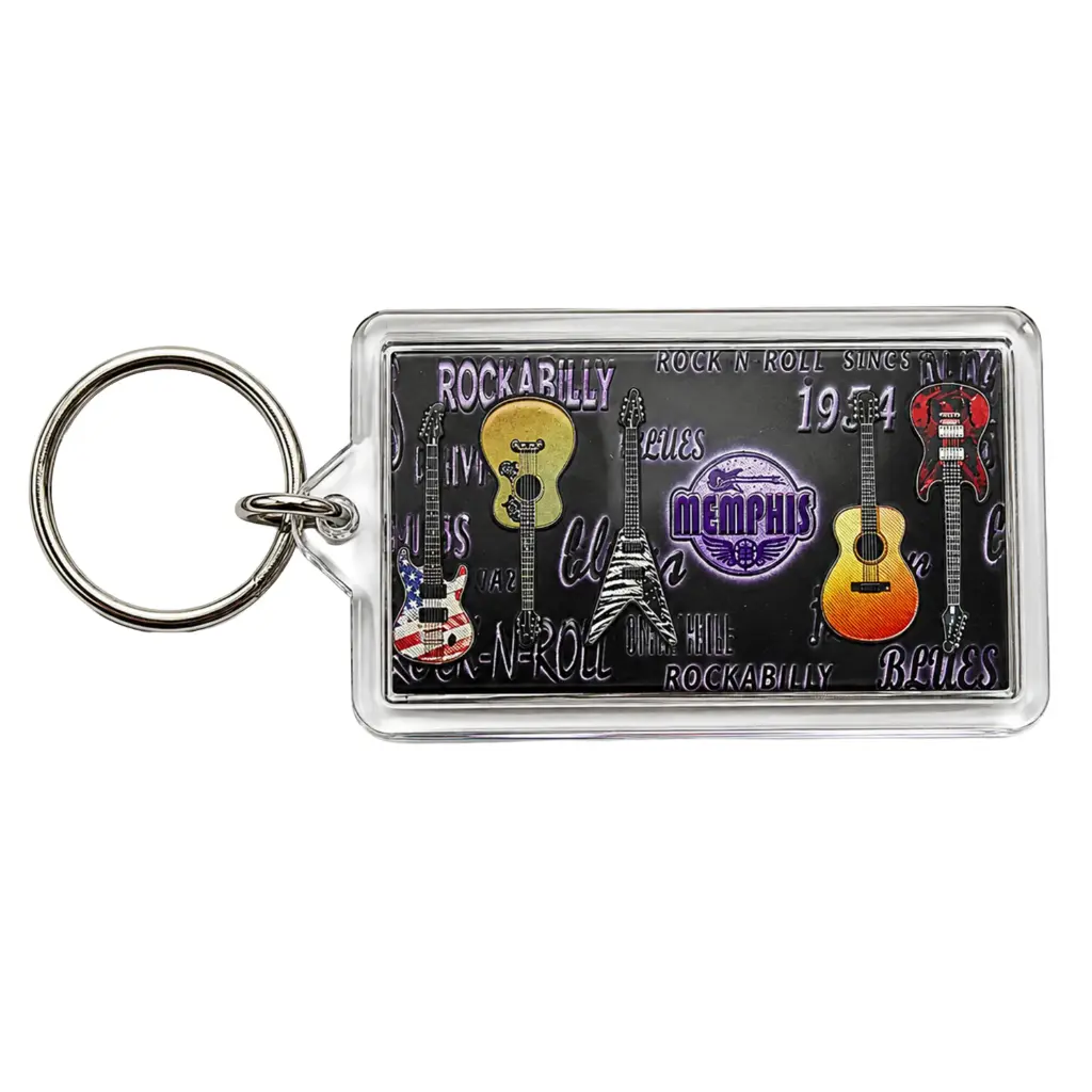 [M4850] Memphis Keychain - Metallic Guitars