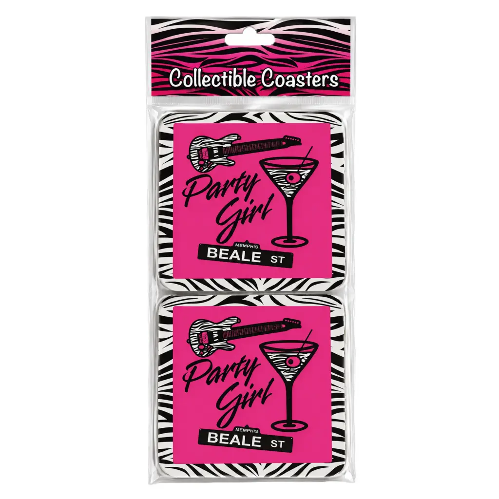[M4997] Memphis Coasters - Party Girl Zebra - 4pc Set