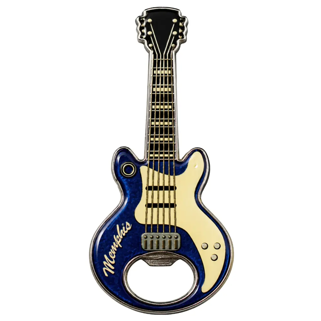 [M5092] Memphis Bottle Opener & Magnet - Guitar Blue