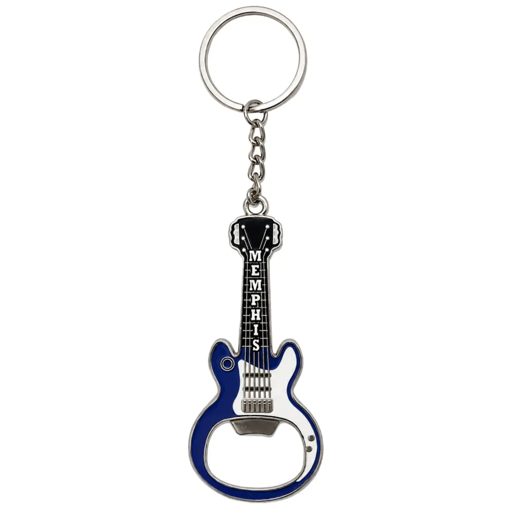 [M5456] Memphis Keychain/Bottle Opener - Blue Guitar