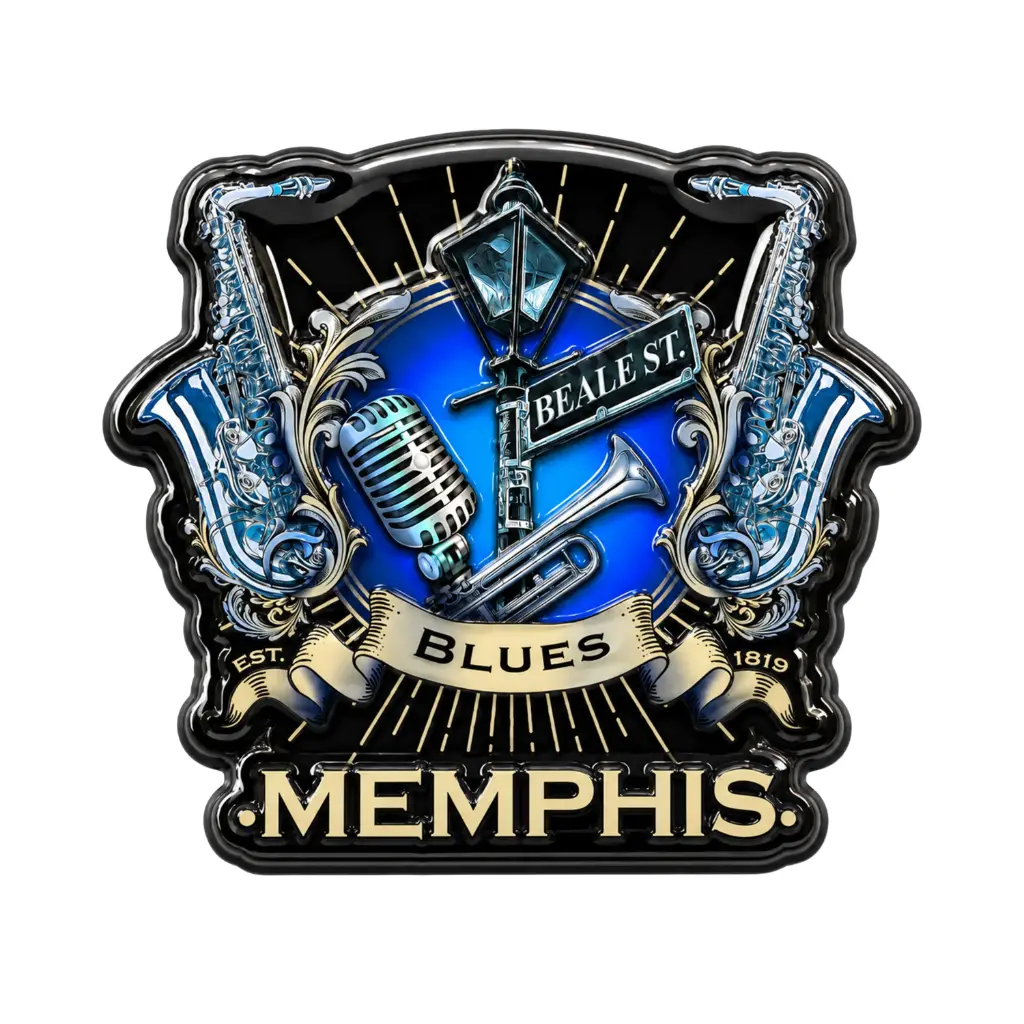 [M5612] Memphis Magnet - 3D Laser Blues