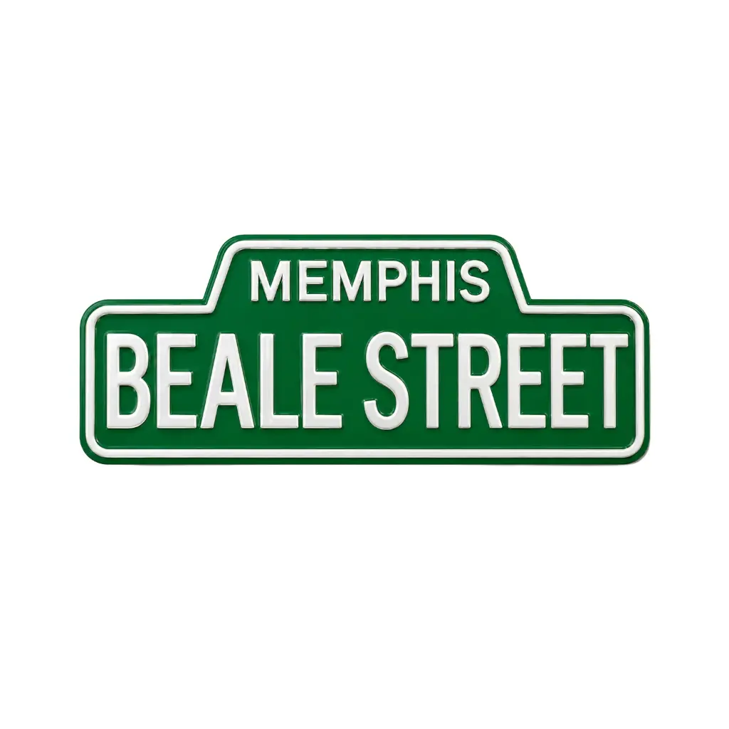 Memphis Magnet - Beale Street Sign Tin