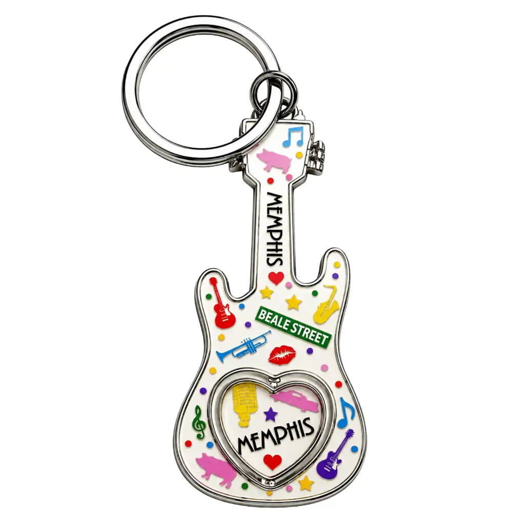 [M5940] Memphis Keychain - Icons Guitar Spinner