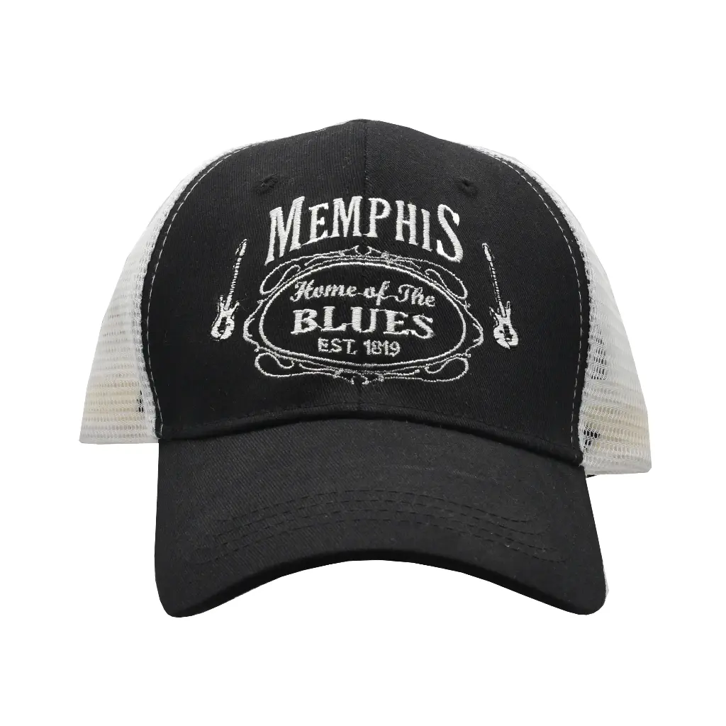 [M6022] Memphis Cap/Trucker Hat - Blk&Wht