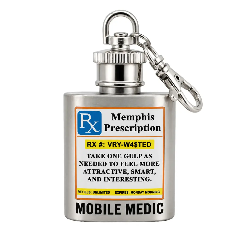 [M6110] Memphis Keychain/Flask - Mobile Medic
