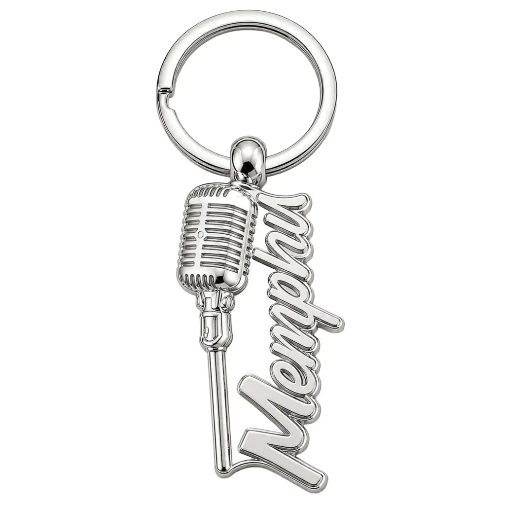 Memphis Keychain - Silver w/ Microphone