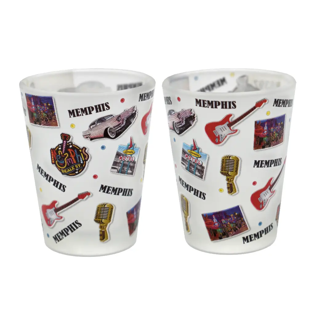 [M6397] Memphis Shot Glass - Icons Frosted